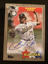 2022 Topps-1987 Topps All-Star 35th Anniversary Barry Zito Gold Auto 3/25 A's
