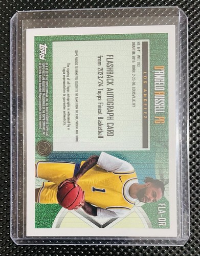 2024 Topps Finest Basketball D’ANGELO RUSSELL Flashback Auto Blue Geometric /99 - Picture 2 of 2