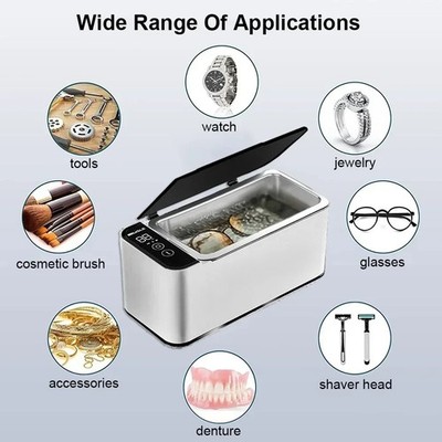 46kHz Powerful Ultrasonic Cleaner 500ML for Jewelry Glasses Razor Watches Dentur