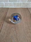 Collectible Handmade Glass Orb Paperweight Featuring An Internal Blue Flower 3" — photo 3
