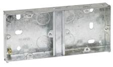 Dual Metal Back Box 25mm Deep - Flush Wall Mount for 2 Electricals | 1 2 5 10 20