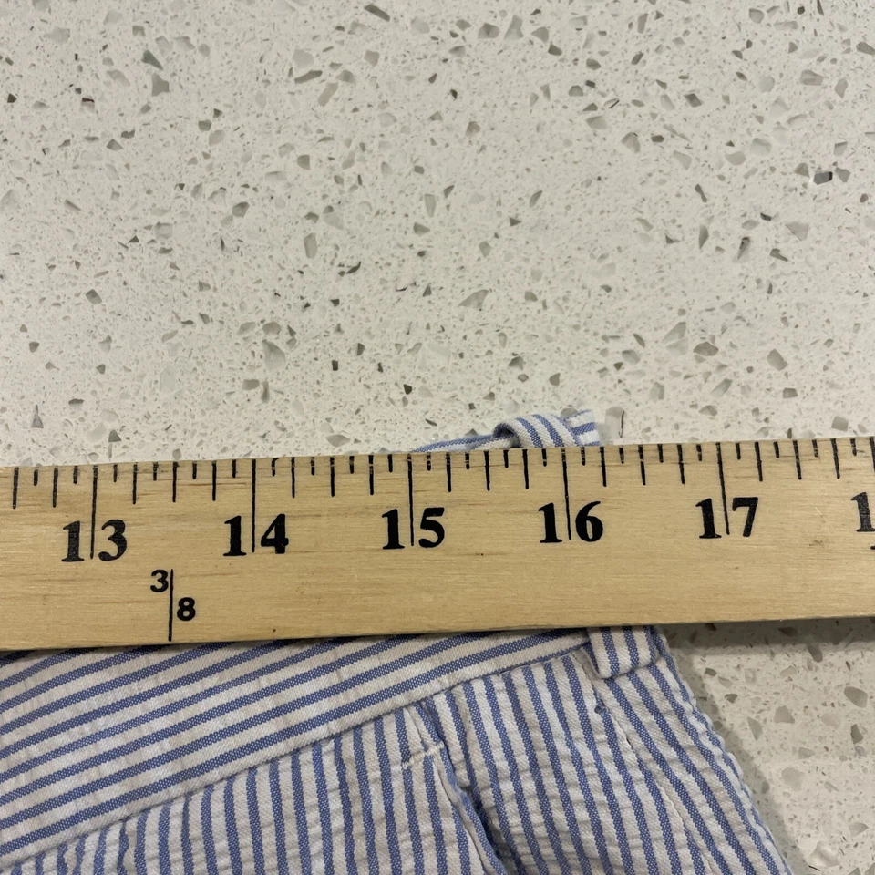 Pantalones Cortos Peter Millar Seersucker Azul Blanco Rayas 33 Para Hombres Golf Informal Algodón Foto 3 de 4