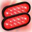 thumbnail 3  - 2 Red 6&#034; Oval Trailer Lights 10 LED Stop Turn Tail Truck Sealed Grommet Plug DOT