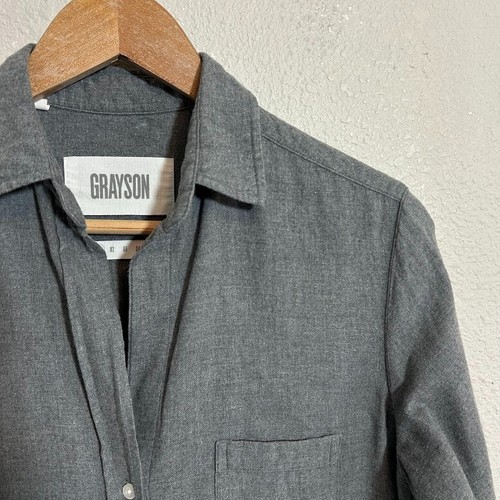 Camisa Frank & Eileen Grayson The Hero 01 XS Gris 100% Algodón Abotonada - Imagen 5 de 7