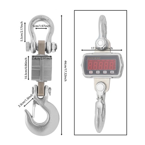 Digital Crane Scale 6600lb,Industrial Hanging Scale kg lb Switchable 3000kg - Picture 18 of 24