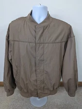 Vintage Haband Beige Bomber Golf Light Weight Cotton Jacket Coat Men's Large