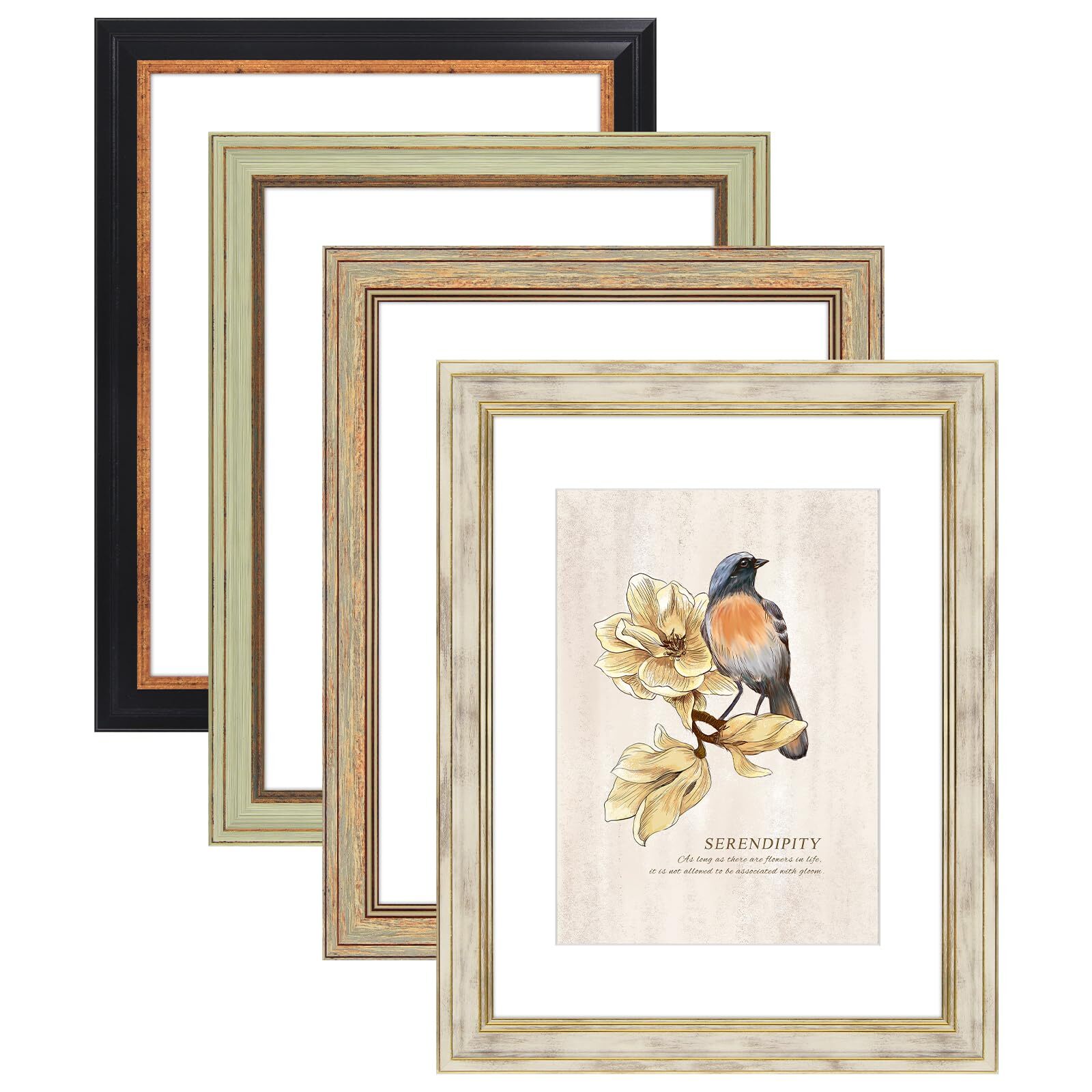 4 Pack 8x10 Picture Frame - 8 x 10 photo frame with Tempered Glass, picture f...