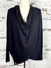 ATHLETA Purana Wrap Hooded Sweatshirt Black Sz S 486073 EUC