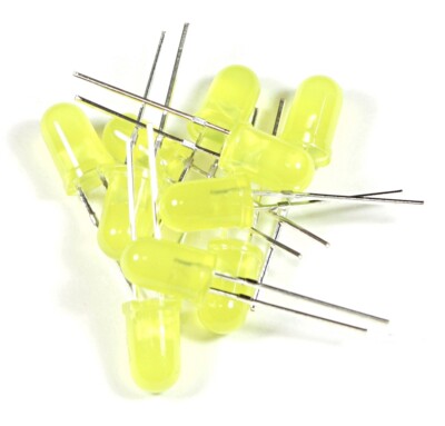 25x Yellow LED 5mm Round Wide Angle Diffused LED Light Emitting Diode Bright PCB