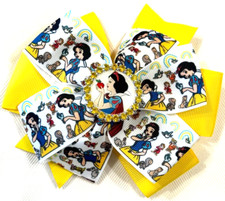 Beautiful Snow White inspired hair bow for girls.