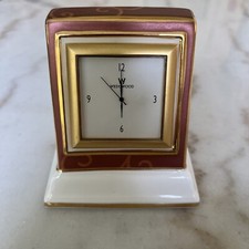 Wedgwood Bone China Marrakech Side Table Clock small Abstract Swirl Pattern