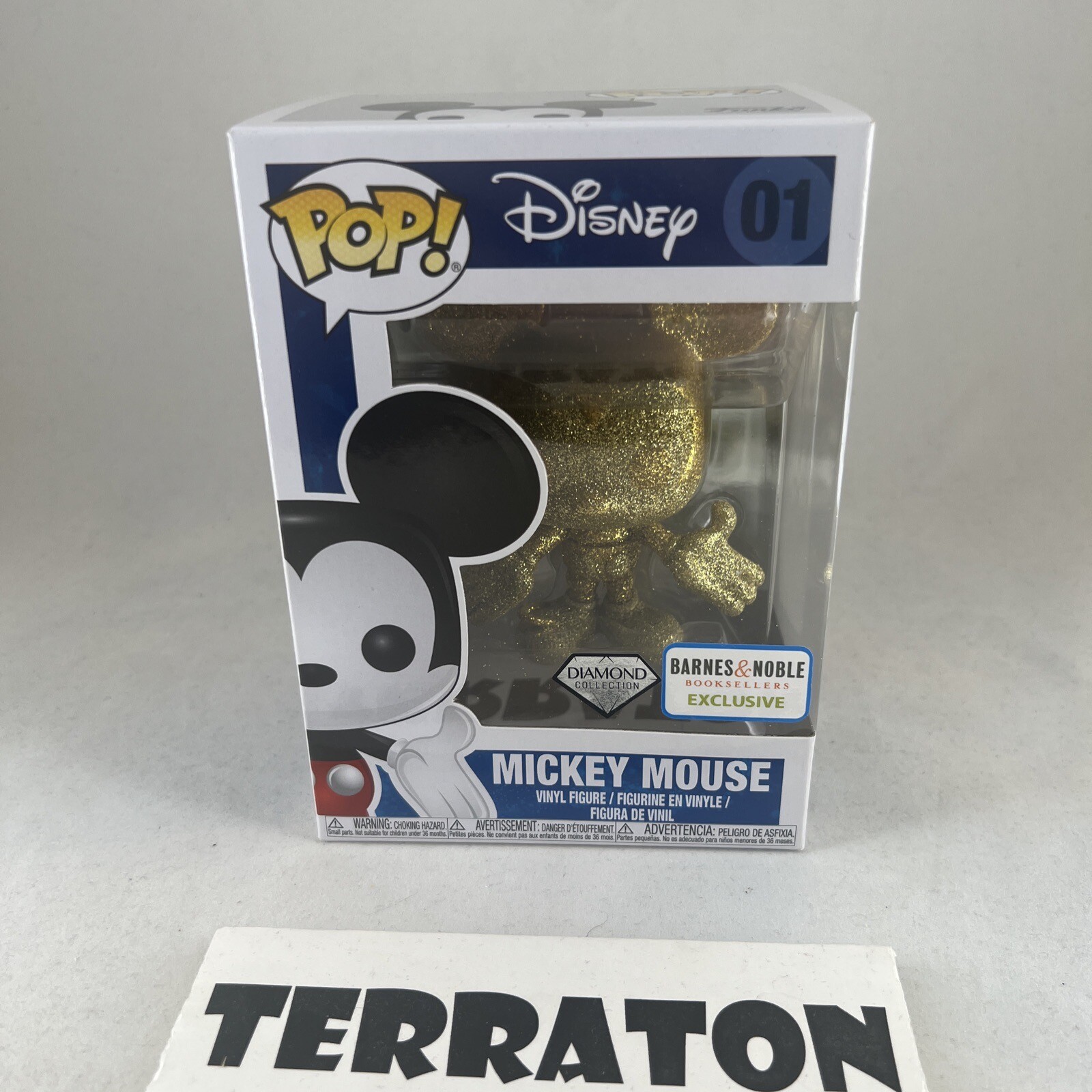 Funko Pop! Disney Mickey Mouse #01 Gold Diamond Collection Barnes &Amp; Noble Excl