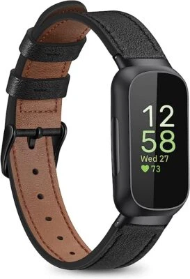 FINTIE Watch Band For Fitbit Inspire 3 Band Soft Genuine Leather Replacement Strap USA