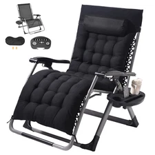 VEVOR Zero Gravity Chair 33" Recliner Lounge Chair Foldable Chaise Patio