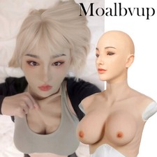 Realistic Silicone Female Head Mask Crossdresser Face Mask For Women Cosplay