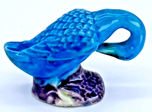 Keramik Vogel Figur hellblau 1,5" x 2" kleines Sammlerstück Vintage - Bild 5 von 8