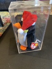 1998 RARE  RETIRED TY BEANIE BABY ZERO THE CHRISTMAS SANTA PENGUIN 6" WITH TAG