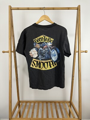 VTG Camel Smokin Joe Born To Be Smooth Biker Moto Cigarette Faded WIP T-Shirt L