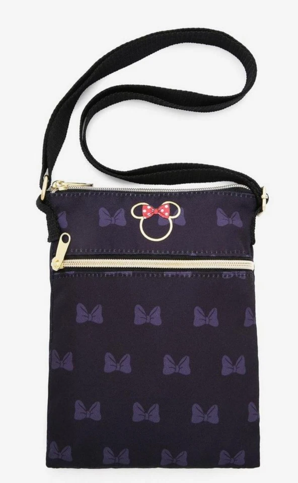 BOLSO BANDOLERA LOUNGEFLY DISNEY MINNIE MOUSE DORADO, NEGRO PASAPORTE Foto 3 de 4