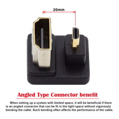 NFHK Micro HDMI 1.4 Male Type-D to HDMI Female Port  Up Opposite U Shape Back