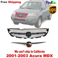  For 2001-2003 Acura MDX Front Bumper Grille & Chrome Molding Trim 2Pc
