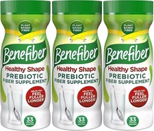 3 Benefiber Healthy Shape Prebiotic Plant Based Fiber Supplement 8.7 oz 12/2025