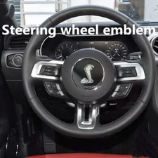 Black Steering Wheel Center Emblem Badge 3.35''  Sticker For MUSTANG SHELBY