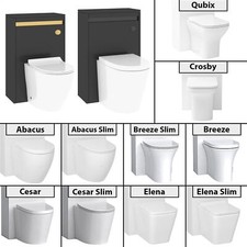 Bathroom Vanity Unit Basin Sink Furniture Jet Black Cabinet Storage BTW WC Pan