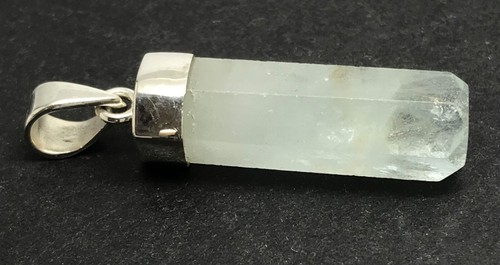 Natural aquamarine pendant, pear, solid Sterling Silver. New. Defect. - Picture 3 of 13