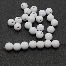 500 Matte White Color Acrylic Round Beads 10mm 3/8" Rubber Tone