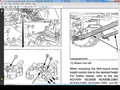 KUBOTA BX1850 BX2350 OPERATIONS MANUALs for BX 2350 Tractor & RCK