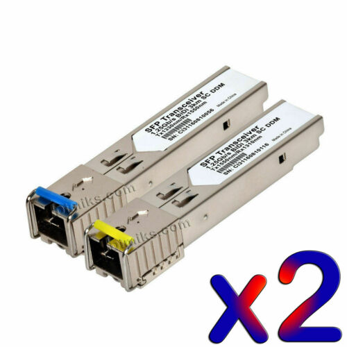 3 km WDM BiDi SFP 1G DDM SC GLC-BX-D GLC-BX-U 1310/1550 transceiver 2pc (1+1) - Picture 1 of 2