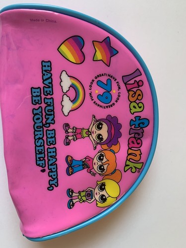 VTG Lisa Frank Girls Zip Coin Purse PVC Makeup Pouch Rainbow Rare Y2K - Picture 2 of 4