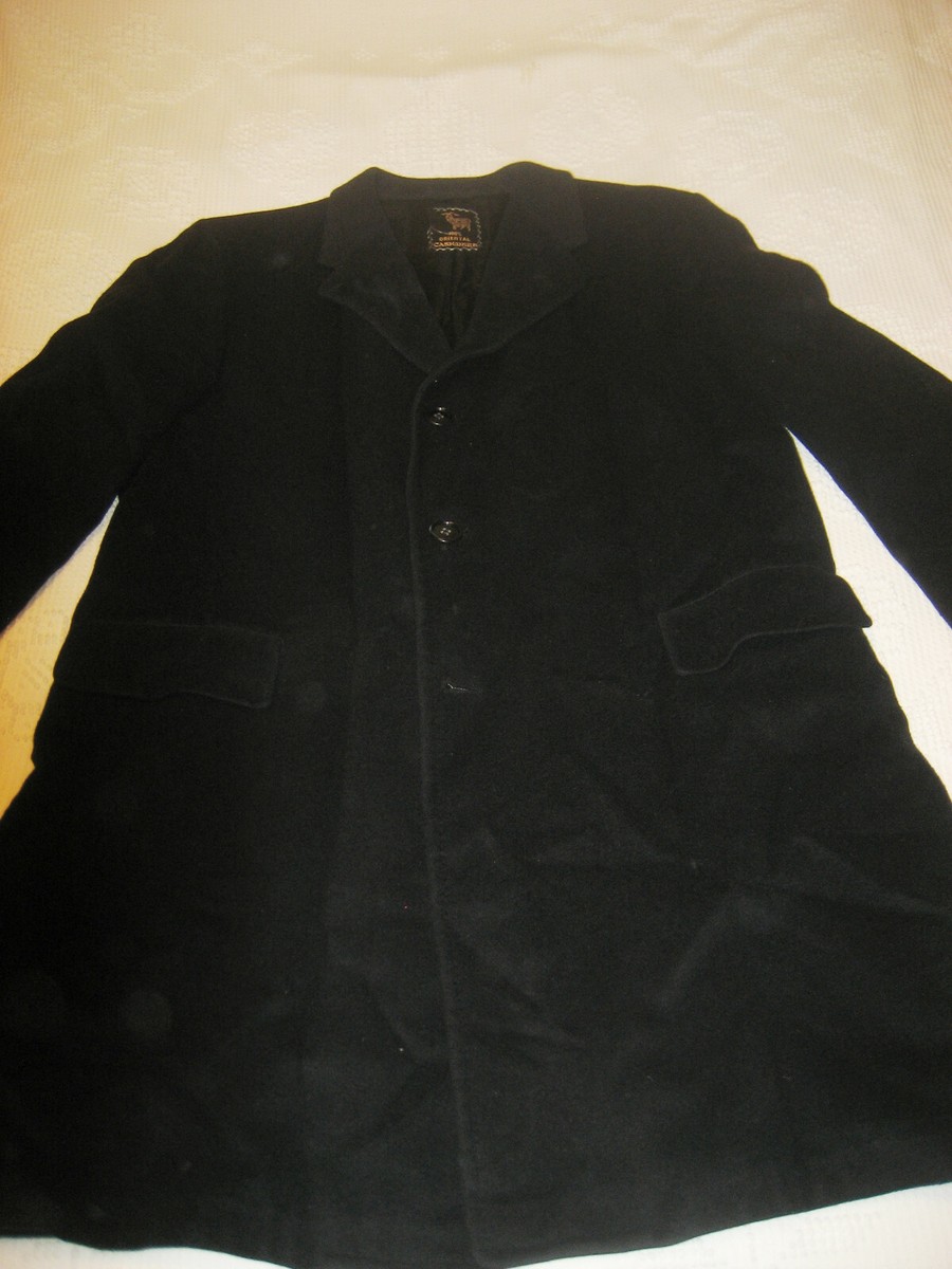 Vintage Men's Varsity Town 100% Cashmere Black Coat Beautiful