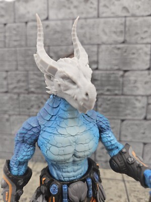 Custom 3d Printed Dragonborn Elder 1.0 Headsculpt For Mythic Legions 1/12figure 