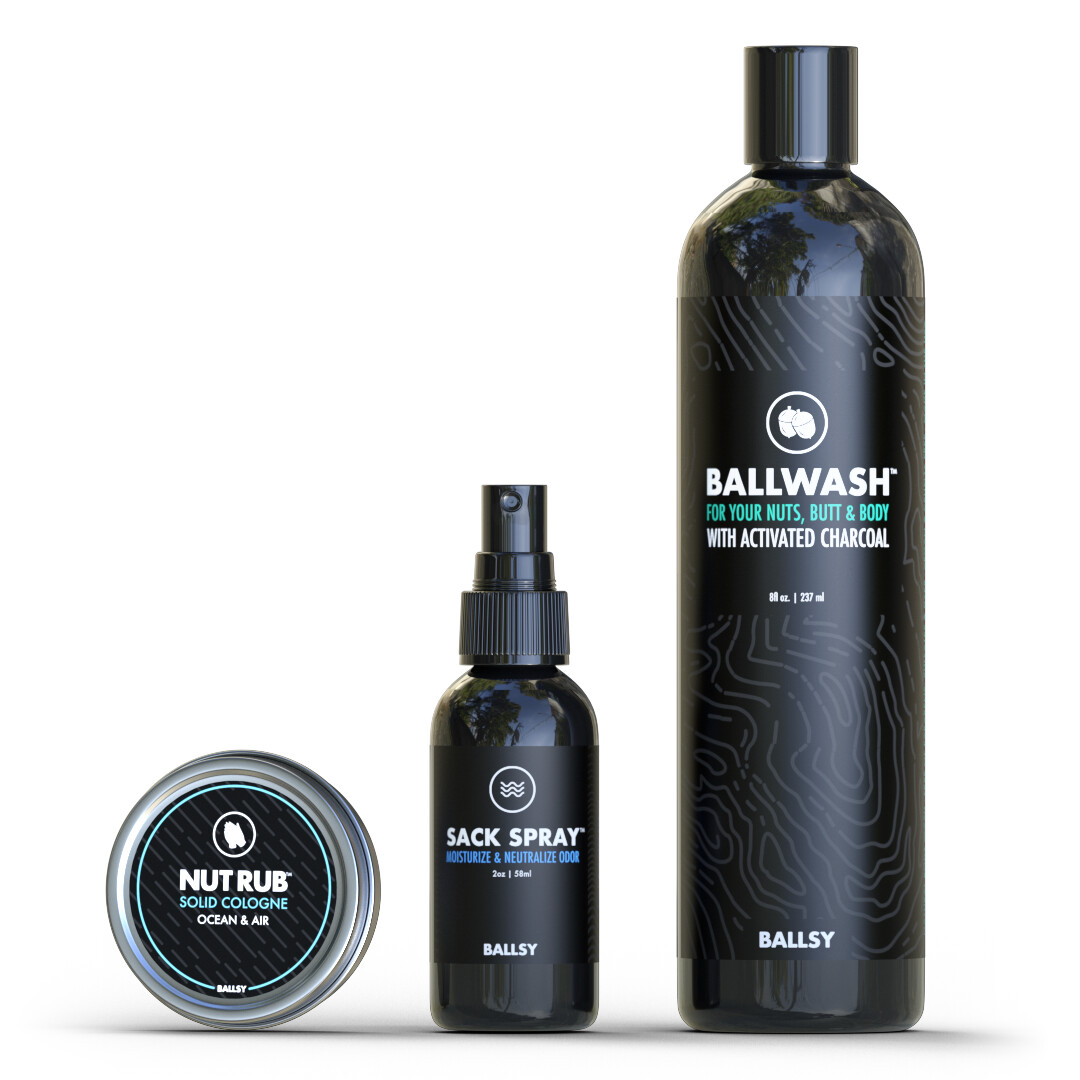 BALLSY Sack Pack Gift box Nut Rub, Sack Spray & Ballwash Great Men