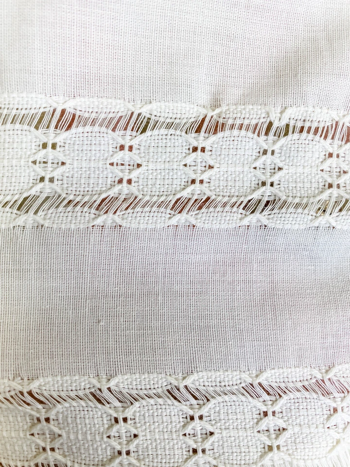 Vestido de novia de algodón marfil de colección de los años 70 maxi imperio cintura crochet ribete S/M Foto 2 de 4