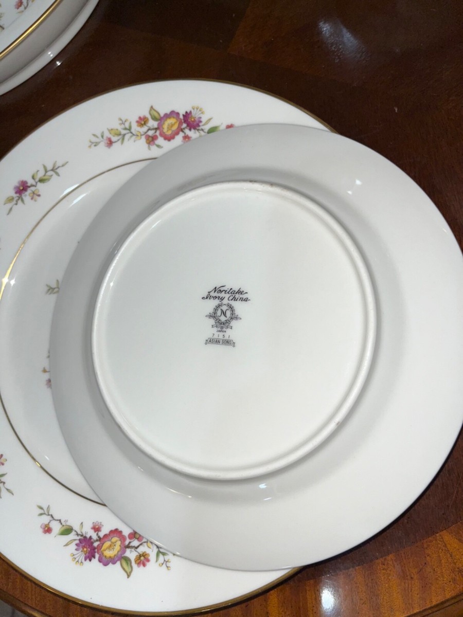 41 Pc Noritake Ivory China Asian Song 8 Place Settings Platter