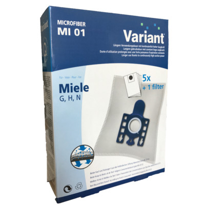 5 Staubsaugerbeutel Variant MI01 geeignet für Miele Complete C3 Silence EcoLine