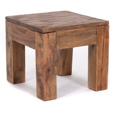 COUCHTISCH "SQUARE 40" | 40x40x40cm, Recyclingholz | Beistelltisch, Sofatisch 