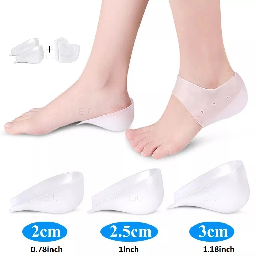 Height Increase Insole Unisex Pads silicone Gel Heel Cups Arch