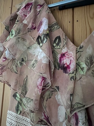 alice and olivia beautiful long silk & lace dress large 8 used - Picture 17 of 19