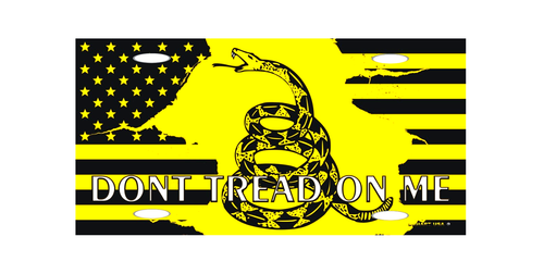 Gadsden Flag License Plate - Bright Yellow Don't Tread On Me Design, O - Jass Graphix - Foto 10