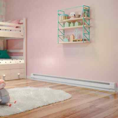 Electric Baseboard Heater White 96 In. 240/208-Volt 2,000/2,500/1,875/1,500-Watt