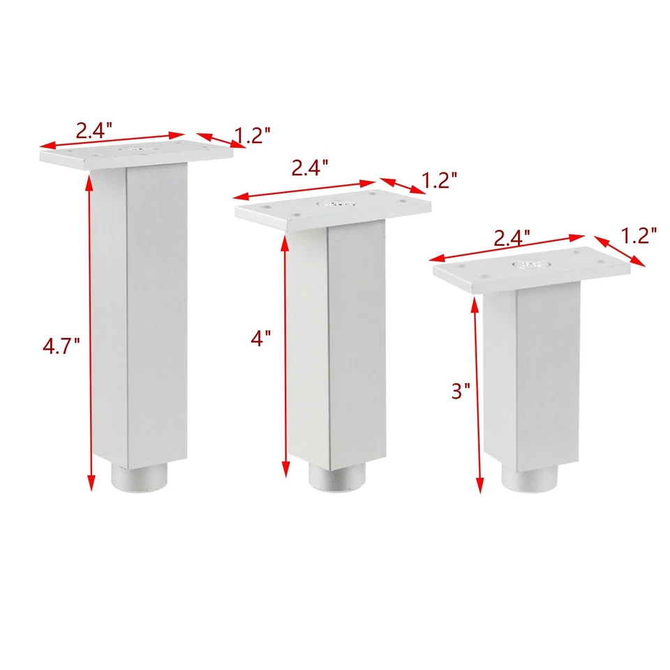 Paquete de 4 patas de armario decorativas acabado cromado sofá mesa armario patas 3 pulgadas Foto 2 de 4