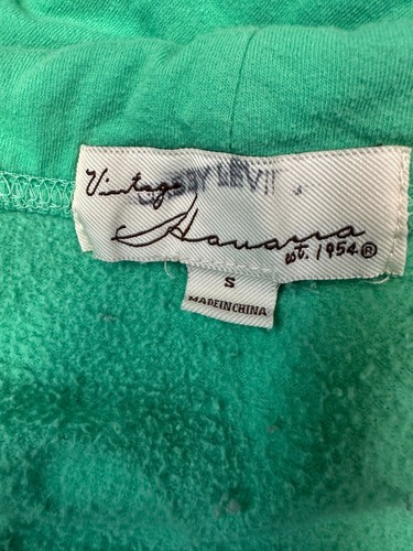 Vintage Havana Full Zip Hoodie Womens Green Fleece Lined Drawstring Size S - Picture 6 of 6