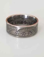 1972 JFK Half Dollar Coin Ring  Kennedy Coin Ring  Coin Jewelry  Unique Gift