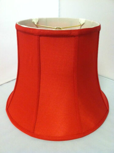 10" Tall Red Silk Lampshade Modify Bell Shape Fabric Lamp Shade Spider Fitter - Picture 1 of 4
