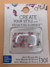 Lot Of 30 Swarovski Elements Bicone Crystal Pink Mix 4mm