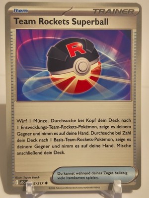 Team Rockets Superball 205/217 - Deutsch - Erhabene Helden ASC - Pokemon Karte N
